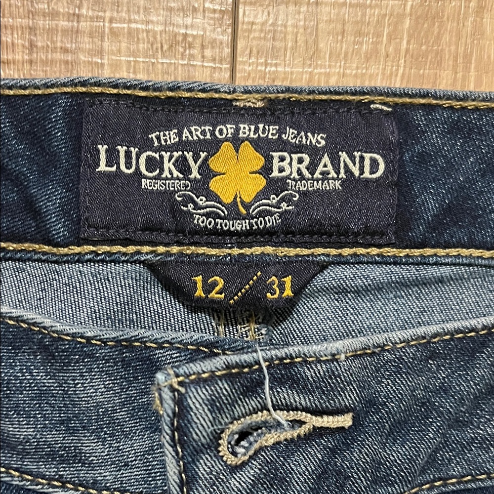 Women’s Lucky Brand Lolita Crop Dark Blue Skinny Jeans Size 12 - Picture 2 of 8